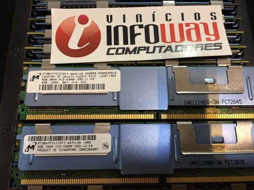 Imagem 10 de 10 de Memoria 32gb 8x4gb Pc2-5300f Fb-dimm Hp Proliant Ml350 G5