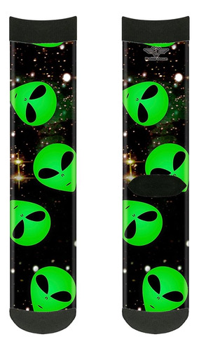 Mens Socks Aliens Scatt Galaxy/verde/negro Crew Backpac...