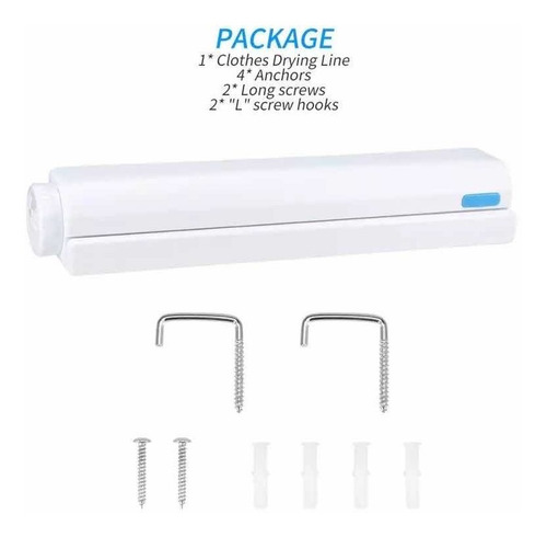 Imagen 7 de 9 de Tendedero Ropa Retráctil Colgador Pared 5 Líneas Extensibles