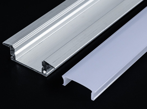 Imagen 2 de 4 de Perfil Aluminio Para Led Luz Cocina Closet Gaveta Empotrar