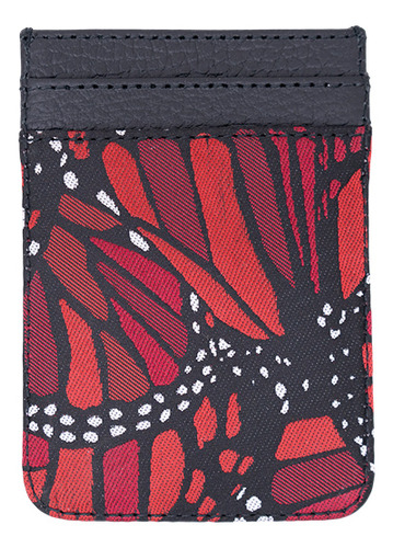 Tarjetero Piich Pineda Covalin Mariposa Vitral Color Rojo Vino
