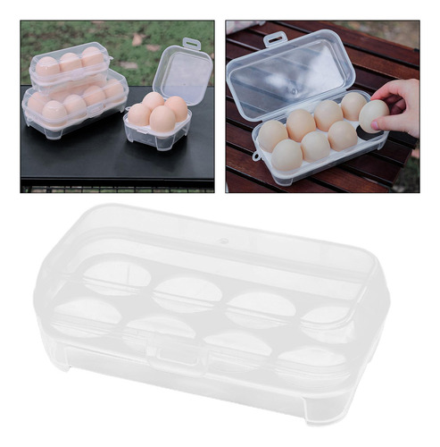 Caja De Almacenamiento De Huevos 8 Rejillas 10.5x19.5x7cm