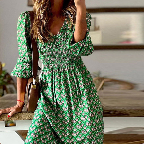 / Vestido Midi Chique Com Costura Com Babados, Bainha,