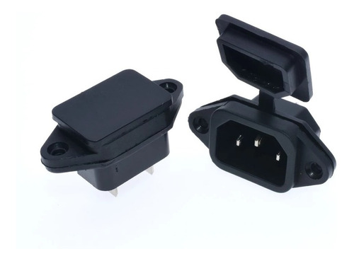 Conector Iec C14 Macho Chasis + Panel Waterproof