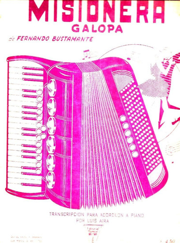 2 Partituras Acordeon Josefina + Misionera Galopa Bustamante (Usado)
