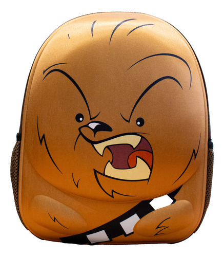 Mochila Para Kinder Baby Chewbacca Star Wars Ruz - ¡prepárate Para La Aventura! Comodidad Y Estilo Galáctico Para Los Más Pequeños. Color Marrón Claro Diseño De La Tela Lisa