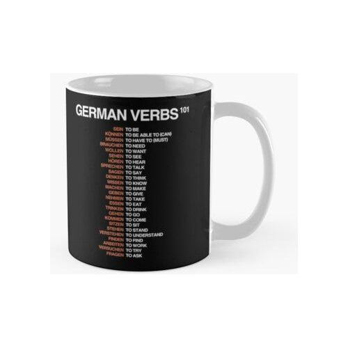 Taza Verbos Alemanes 101 - Cheatsheet En Idioma Alemán Calid