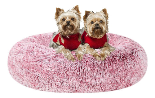 Calmante Piel Sintética Donut Cuddler Cama Para Perros...