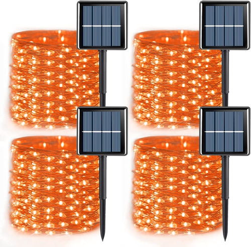 Yeguo Paquete De 4 Luces Solares Naranjas De Acción De Graci