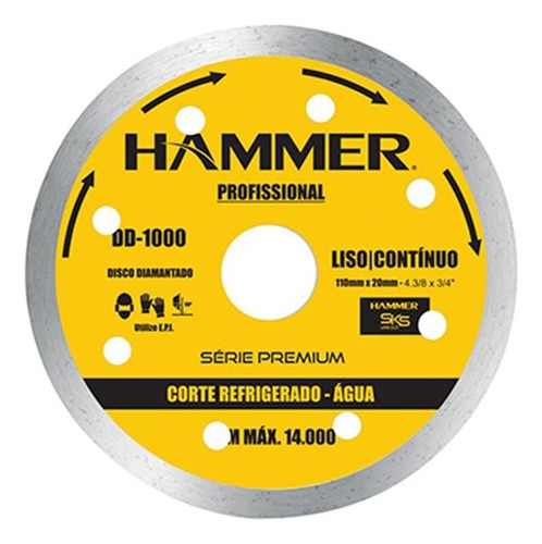 Disco Diamantado Hammer Lisomm 110 Agua  Gydd1000
