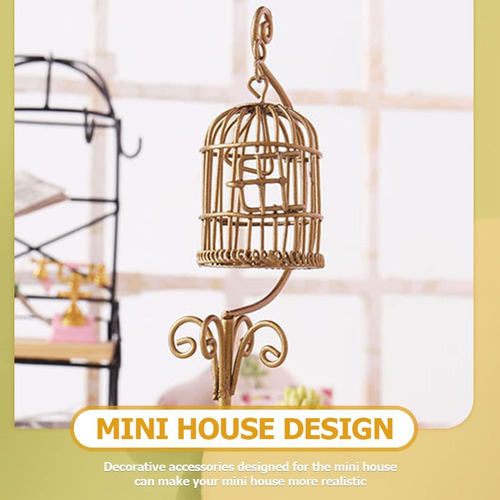 Logofun Casa De Muñecas Muebles En Miniatura Jaula De Pájaro