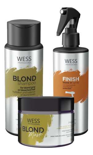 Kit Wess Blond Sh 250ml + Mask 200ml + Finish 250ml