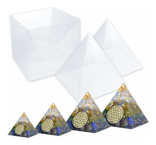 2 Moldes De Silicona Piramide Para Resina (15x15cm)