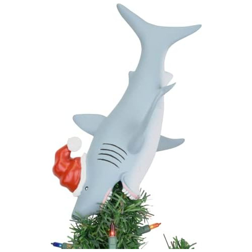 Remate De Árbol De Navidad Gran Tiburón Blanco, 10 Pu...