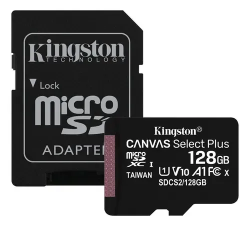 Cartão Memória 128gb 100mbs Microsd E Adap Kingston