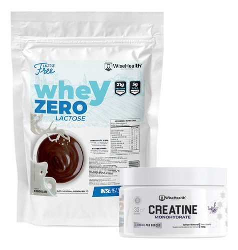 Kit Creatina 100g + Zero Lactose Chocolate 900g - Wise