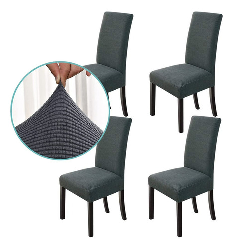 4 Pzas Fundas Elástica Protectora De Silla Comedor Removible