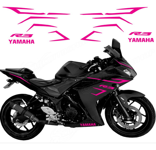 Adesivo Faixa Vinil Grafismo Carenagem Moto Yamaha R3 M06