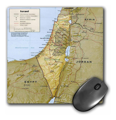 Impresión De Un Mapa Topográfico De Israel Con Aspecto Textu