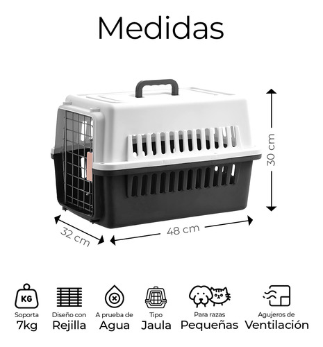 Jaula para mascotas Raganet MC006 mediano color negro