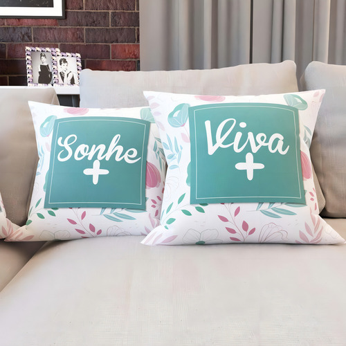 Capas De Almofadas Decorativas Ame, Sorria, Sonhe E Viva