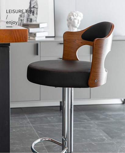 Pack 2 Silla Piso Bar Altura Regulable Taburete Con Respaldo