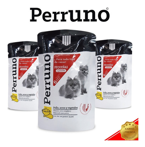 Alimento Para Perro Perruno 24 Sobres 100 Grs C/u Pollo