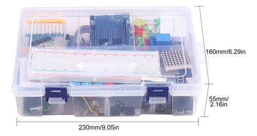 Kit Inicial Eletrônico Com Sensores Led Jumper Wire Stepp