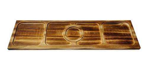 Imagen 4 de 7 de Tabla Para Picadas Grande Madera 5 Cavidades