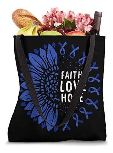 Bolsa De Tela Faith Hope Love Colon Cancer Awareness Survivo