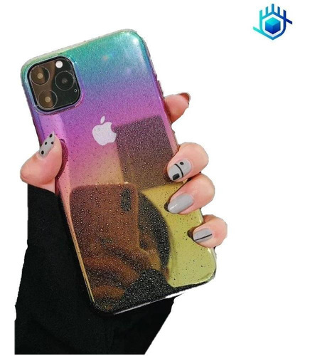 Funda Nebula iPhone Tornasol Arcoiris Unicornio Mujer Hombre