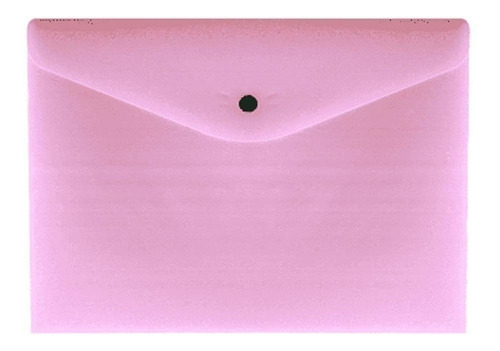 Envelope Plástico Com Botão A4 Cor Pastel Serena Dello Cor Rosa