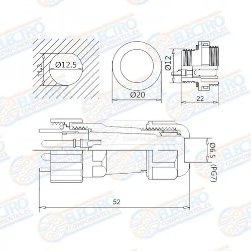 Conector Aviación Impermeable Sp13 3 Pines