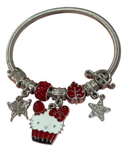12 Recuerdo Pulsera Tipo Pandora Hello Kitty Brasalete 12pza