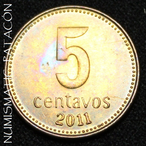 Moneda Argentina 5 Centavos Peso Convertible 2011 - Vf
