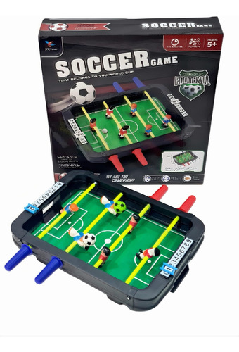 Jogo Pebolim Soccer Game Mesa  Em Plástico C/ 2 Mini Bolas