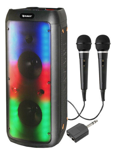 Caixa De Som Light Box Sm-cap39 Sumay 800w - 2 Microfone Cor Preto Bivolt Ac 50 60hz 110v-220v