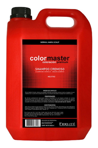 Shampoo Neutro Cremoso Fidelité Colormaster X 5 Litros