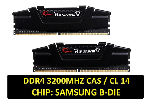 Memória G.skill Ripjaws V Ddr4 3200mhz B-die Cl14 2x16 32gb