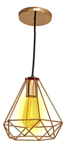 Lampara De Techo Colgante Retro Diamante Vintage Jaula Maxxi Rosa