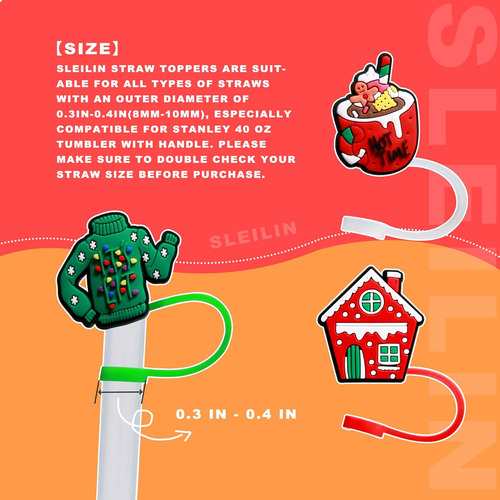 4 Fundas De Popote De Navidad, Bonitas Cubiertas De Puntas D