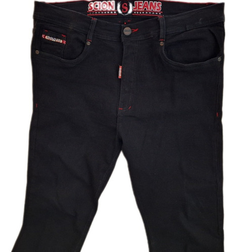 Pantalon Jeans Hombre Similar T 36 Negro Con Rojo, Bello!!