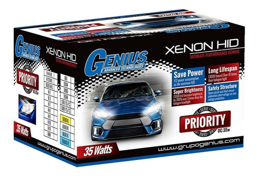 Kit De Xenon Hid Genius Priority H7 Dc De 35w