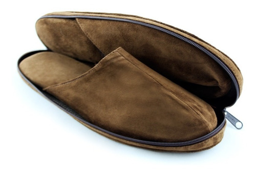 Imagen 2 de 3 de Pantuflas Gamuza Con Estuche (para Regalo Padre O Viaje)