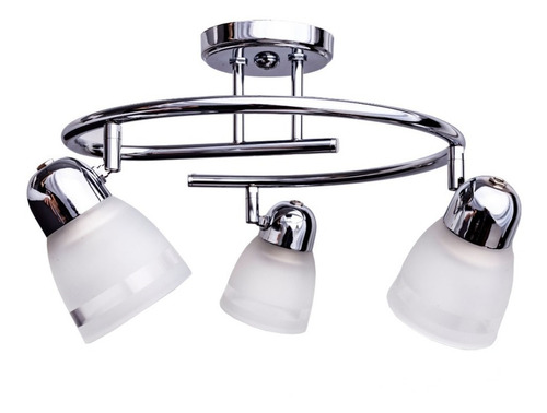 Imagen 4 de 8 de Aplique Plafon Sistema Cromo 2 Luces Movil Apto Led 35cm