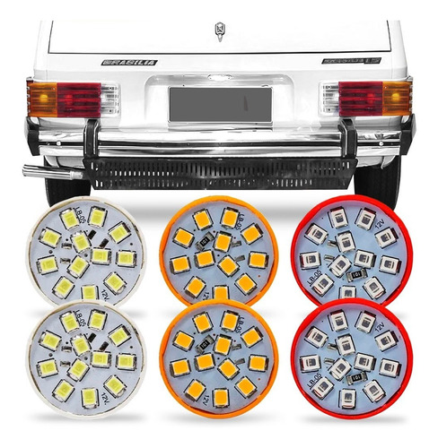 Kit 6 Lampada Led Para Lanterna Brasilia 1978 1979 1980 1981