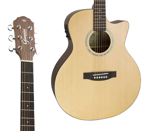 Violão eletroacústica Giannini Performance GSF-3 CEQ para destros natural satin madeira técnica verniz fosco