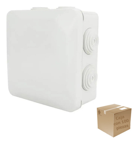 100 Pzs Caja Estanca Conos Cctv Presion 8x8x4.5 Ip55 Argos