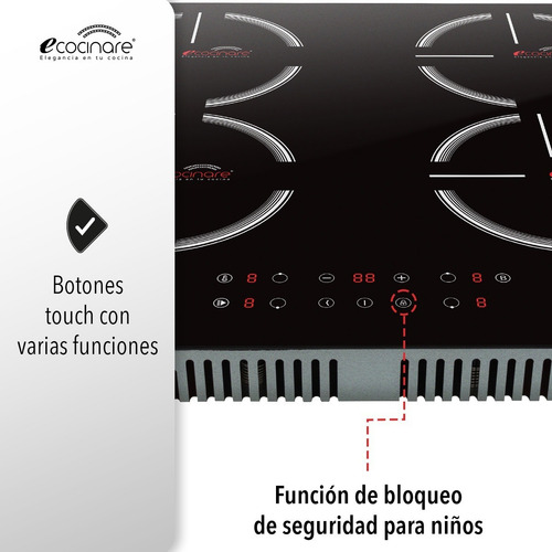Imagen 3 de 6 de Parrilla eléctrica Ecocinare Cook-04 negra