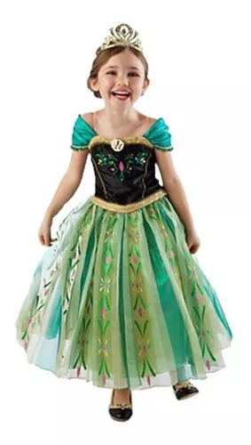 Vestido infantil Frozen 2 com Elsa e Anna - luxuoso